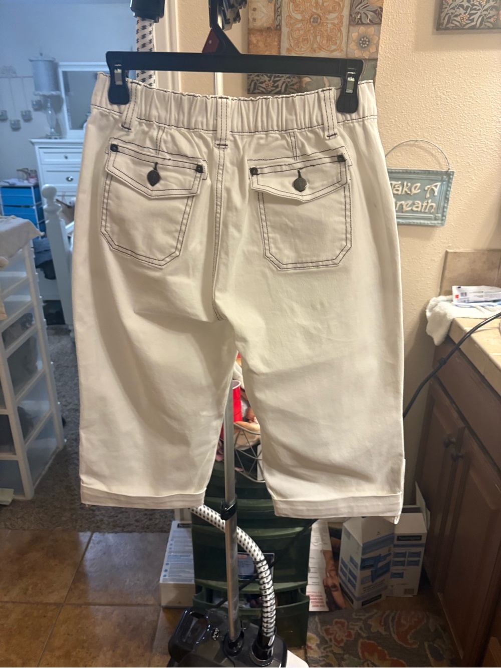Flamingoals Women's Cream Utility Bermuda Shorts with Front Pockets - Picture 4 of 12